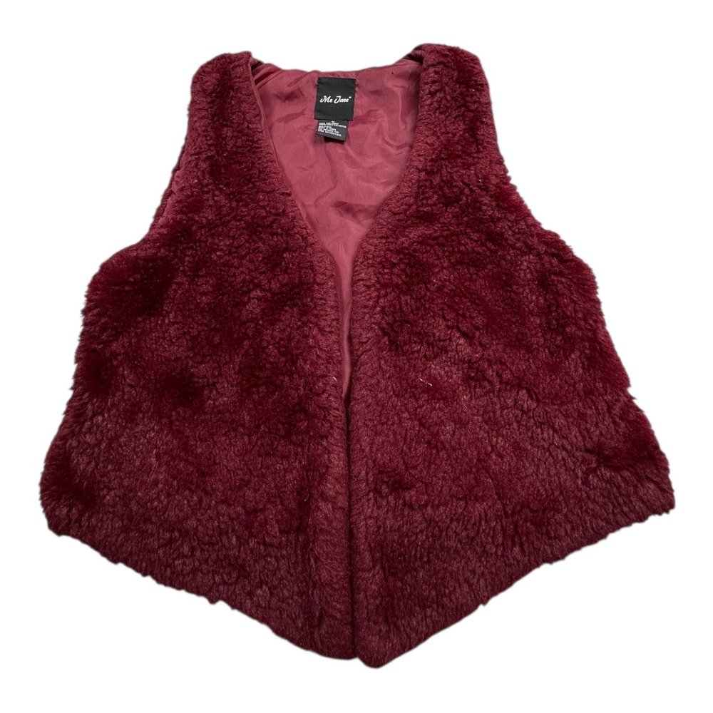Me Jane Burgundy Faux Fur‎ Sherpa Vest Women's Size Medium